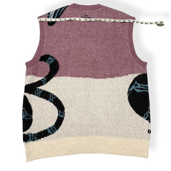 Nike SB Skateboarding Plum Dust Light Orewood Knit Sweater Vest Unisex Size L - Picture 5 of 8